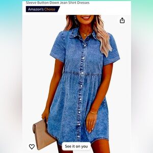 Denim button down dress